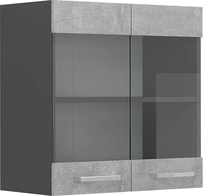 Produktbild von Küchenglasschrank Vicco R-Line Beton 60 cm, Model 54045