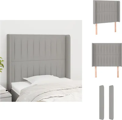 Produktbild von vidaXL Kopfteil mit Ohren Hellgrau 103x16x118/128 cm Stoff -  Kopf- & Fußenden