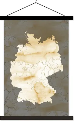 Produktbild von MuchoWow® Textilposter Karte von Europa - Deutschland - Marmor 40x60 cm mit schwarzem Rahmen - Wanddekorationen