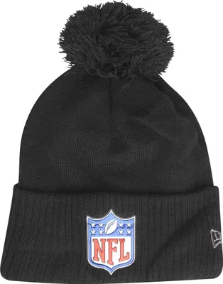 Produktbild von New Era Fleece Bobble Winter Mütze - NFL Shield schwarz