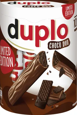 Zdjęcie produktu dla Ferrero duplo Choc Duo Limited Edition 10 sztuk chrupiących wafli kakaowych 182 g