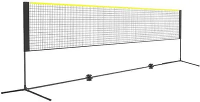 Obrázek produktu pro Tenisová a badmintonová síť – sada obsahující tyče, síť, zemní kolíky a napínací lana – univerzální použití