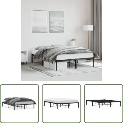 Produktbild von The Living Store Bettgestell Metall Schwarz 140x190 cm