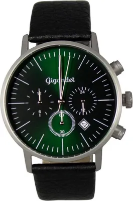 Produktbild von Gigandet Armbanduhr Multifunktion Herren Damen Edelstahl Leder Silber Grün G22-010