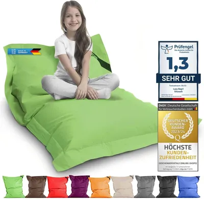 Immagine prodotto di Pouf LazyBag XL 250 litri verde - Pouf gigante impermeabile per interni ed esterni - Pouf di alta qualità per bambini e adulti (nylon)