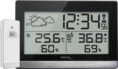 Immagine prodotto di Stazione meteorologica con sensore esterno, previsioni del tempo, temperatura interna, temperatura esterna, per l'osservazione delle condizioni atmosferiche