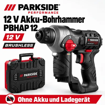 Produktbild von Parkside Performance 12V Akku-Bohrhammer PBHAP 12, ohne Akku und Ladegerät