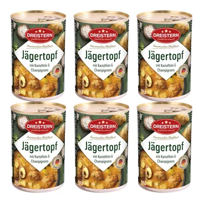 Produktbild von DREISTERN 6x Jägertopf mit Kartoffeln und Champignons 400g Ringpulldose / Original