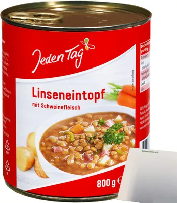 Produktbild von Jeden Tag Linseneintopf (800g Dose) + usy Block