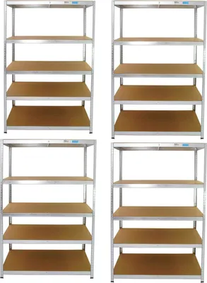 Produktbild von 4er Set XXL Schwerlastregal 180x120x60 cm 875 kg Traglast Lagerregal Werkstattregal Weitspannregal