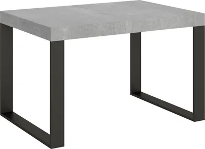 Produktbild von Ausziehbarer Tisch 120/380x90 cm Tecno Premium Beton mit anthrazitfarbenen Beinen