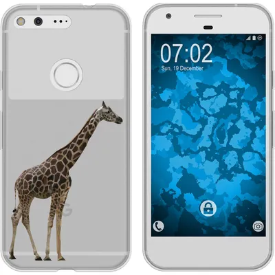 Produktbild von PhoneNatic Case kompatibel mit Google Pixel Silikon-Hülle Vektor Tiere Giraffe M8