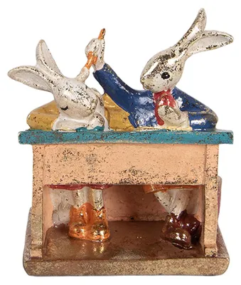 Zdjęcie produktu dla Clayre & Eef Figurka dekoracyjna Królik 11x7x11 cm Biały Tworzywo sztuczne