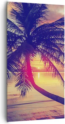Produktbild von Bild auf Leinwand - Leinwandbild - Meer Strand Palme - 65x120cm - Wand Bild - Wanddeko - Wandbilder - Leinwanddruck - Bilder - Kunstdruck - Wanddekoration - Leinwand bilder - Wandkunst - PA65x120-3925