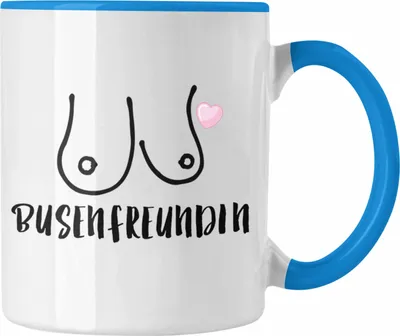 Produktbild von Trendation - Busenfreundin Tasse Geschenk Beste Freundin Geburtstag Lustig Freundinnen Spruch Becher (Blau)