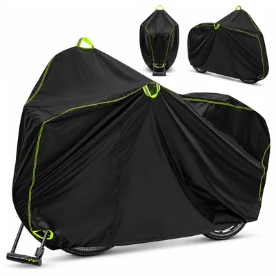 Produktbild von Fahrradabdeckung wasserdicht, 210D Oxford Fahrradgarage für Outdoor, UV-beständig und reißfest, mit Schlossloch, Aufbewahrungstasche
