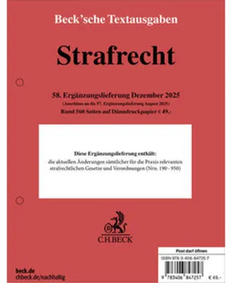 Produktbild von Strafrecht  58. Ergänzungslieferung