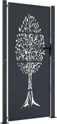 Obrázek produktu pro vidaXL Zahradní brána antracitová 100x175 cm ocelový design stromu