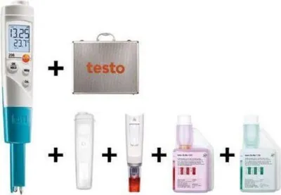 Immagine prodotto di TESTO 206 PH1-STARTER SET - Testo 206-pH1 Starter Set - Strumento di misura pH/temperatura per liquidi, 0 ... 14 pH, 0 ... 60°C
