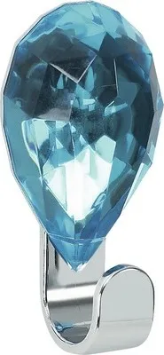 Produktbild von Spirella Jewel, Drinnen, Handtuchhaken, Blau, Acryl, Acrylnitril-Butadien-Styrol (ABS), Chrom, Klebestreifen, 65 mm