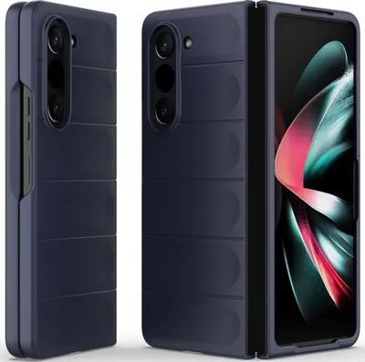 Produktbild von Handyhülle für Samsung Galaxy Z Fold 5 Hartes PC Matt Stossfest Anti-rutsch Hülle Dunkelblau