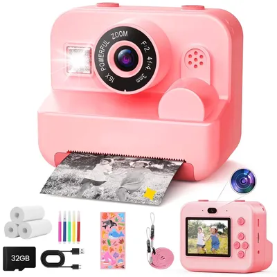 Produktbild von Kinderkamera Sofortbildkamera mit 32 GB-Karte 1080P HD Kamera Kinder Sofortdruck