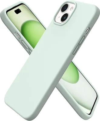 Produktbild von ORNARTO iPhone 15 Plus Hülle Silikon 6,7 Zoll - Flüssiges Silikon, Kratzfeste Schutzhülle - Hellgrün