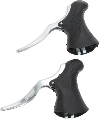 Produktbild von 1 Paar Universalbremshebel, Aluminiumlegierung Fahrradbremshebel, Fahrradlenkerbremshebel für Rennrad Mountainbike, Silber Schwarz