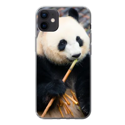 Produktbild von MuchoWow® Handyhülle Schutzhülle Hülle für iPhone 12 mini Großer Panda - Bambus - Blätter Silikon Softcase Handy Hülle - Bild