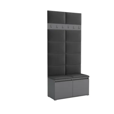 Produktbild von Garderobe LUTON 1 – Farbe Anthrazit, moderner Schrank 40x100x213 cm, funktionale Lösung für den Flur