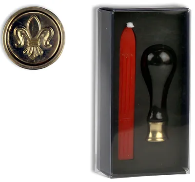 Produktbild von Siegelstempel-Set bestehend aus Petschaft und Wachsstift,schwarz/rot
