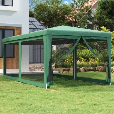 Zdjęcie produktu dla Maison Exclusive – namiot imprezowy z 6 siatkowymi ściankami bocznymi, zielony, 3 x 6 m, HDPE