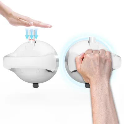 Immagine prodotto di Maniglione con ventosa bagno - Ø 15,7 cm - Bianco - Per anziani e bambini