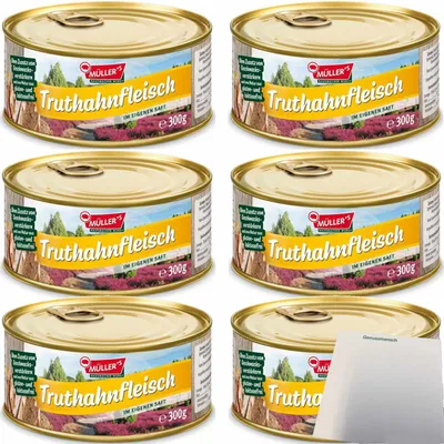 Produktbild von Müller's Truthahnfl. im Eigenen Saft (6x300g Dose) VPE + usy Block