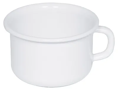 Produktbild von RIESS 0299-033 Kaffeeschale 10 cm, 3/8 L, Emaille, weiß / Trinkbecher