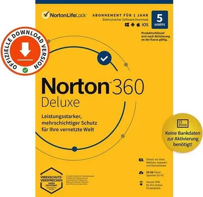 Immagine prodotto di Norton 360 Deluxe - 5 dispositivi - 1 anno - ESD - NON-ENR