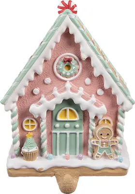 Obrázek produktu pro Clayre & Eef Vánoční ponožkový háčkovaný perníček 13x10x18 cm růžový plastový