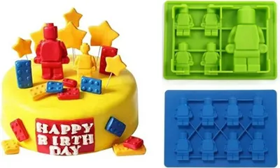 Produktbild von GKA 2 Stück Silikonformen Kinder Silikon Form Roboter Silikonform Backform Pralinenform Fondant Eiswürfelform Eiswürfel Kindergeburtstag