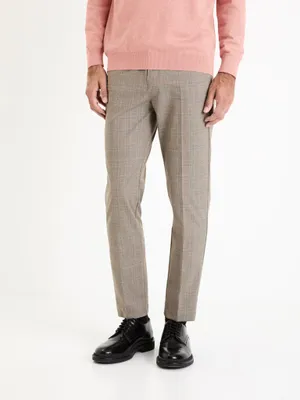Produktbild von Celio Beige karierte Herrenhosen von Fowinter 46