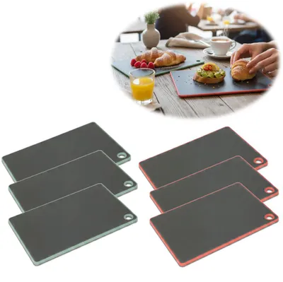 Produktbild von LS-LebenStil 6x Kunststoff Essbrettchen 23x16cm 6´er Set Grau Rutschfest Frühstücksbrettchen Frühstücksbrett Küchenbrett Essbrett Brettchen