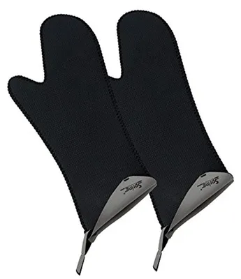 Ofenhandschuhe hitzebeständig Neopren 2er-Set 23x15 cm schwarz grau