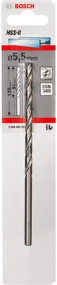 Obrázok produktu pre Vrták do kovu HSS-G, DIN 340, 5,5 x 91 x 139 mm, 1 balenie