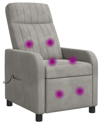 Produktbild von vidaXL Massage Relaxsessel Hellgrau Samt (V)