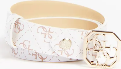 Zdjęcie produktu dla Pasek damski Guess Zadie z imitacji skóry, dwustronny, z regulacją, w kolorze czerwonym (LARGE; biały)