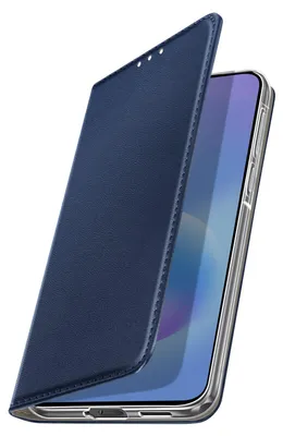 Zdjęcie produktu dla Avizar, etui typu folio do Galaxy A57 z przegródką na karty i podstawką, kolor granatowy