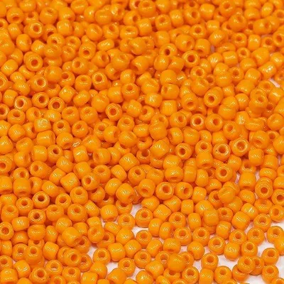 Image de Perles de verre orange de 3 mm pour la création de bijoux, bracelets, colliers et boucles d'oreilles, 3 600 pièces/100 g, 8/0