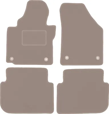 Zdjęcie produktu dla Welurowe dywaniki samochodowe do Volkswagen Touran I minivan (2004-2010) - beżowe dywaniki podłogowe LUX komplet (4 szt.)