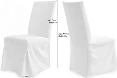 Produktbild von TexDeko Stuhlhussen für Stühle mit gepolsterter Lehne Modell: Paris XL (Weiß)