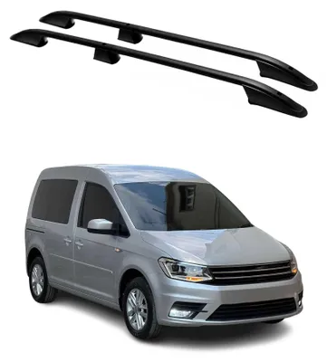 Obrázek produktu pro Podélné střešní nosiče pro VW Caddy IV 2015-2020 L1 hliník černý, Obrázek vytvořený pomocí AI
