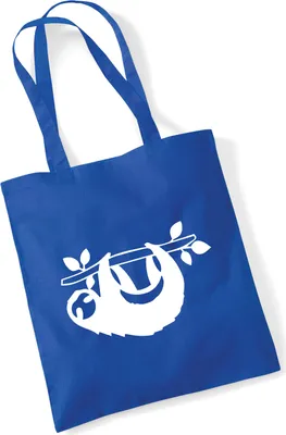 Produktbild von Huuraa Jutebeutel Faultier Silhouette 10 Liter Bright Royal Baumwolle Tasche Geschenkidee
